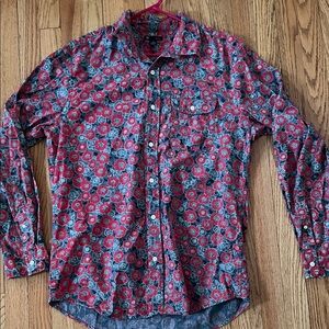 GAP Red and Blue Floral Men's Shirt